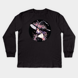 Flower Witch Kids Long Sleeve T-Shirt